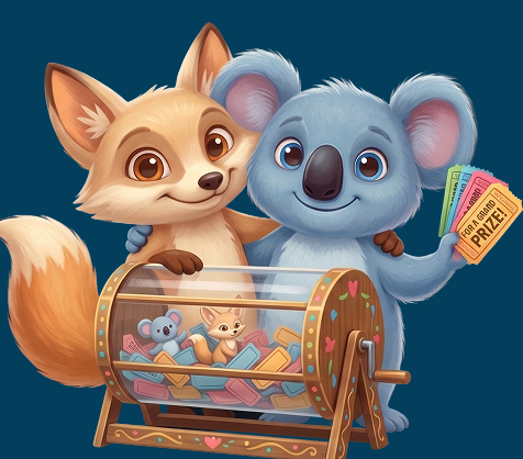 A little fox and a bear cub smiling